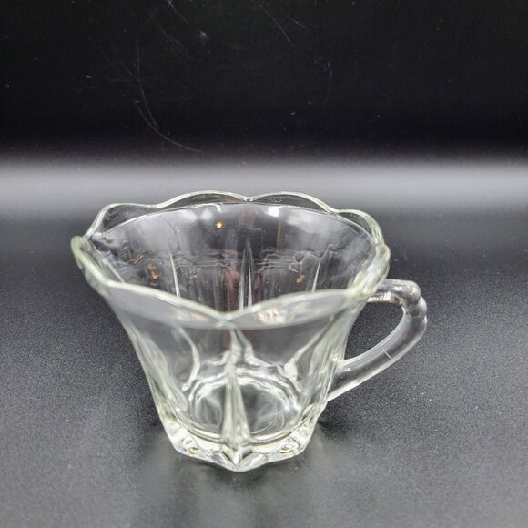 Vintage Cream And Sugar Set With Extra Sugar Bowl Clear Glass Serving Kitchen Re - Picture 5 of 11